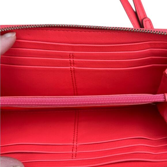 Coach Vibrant Coral Perforated Women's Wallet NWOT - Picture 6 of 12